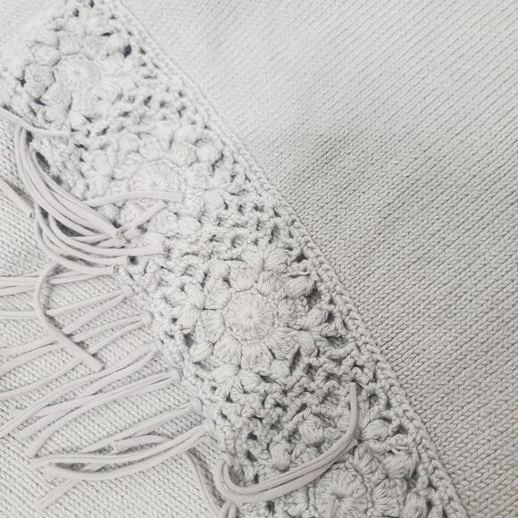 Anthropologie Pure Handknit Crochet Trim Slouchy Shawl Sweater - Picture 14 of 16